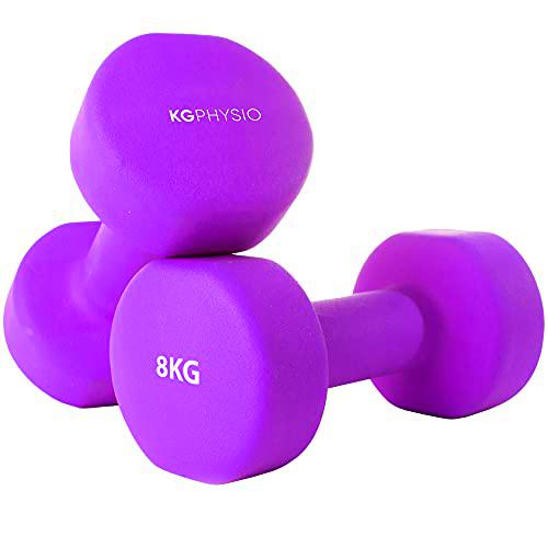 KG Physio Mancuernas De Neopreno De Calidad Profesional Juego De 2 Pesas (2 x 8KG)