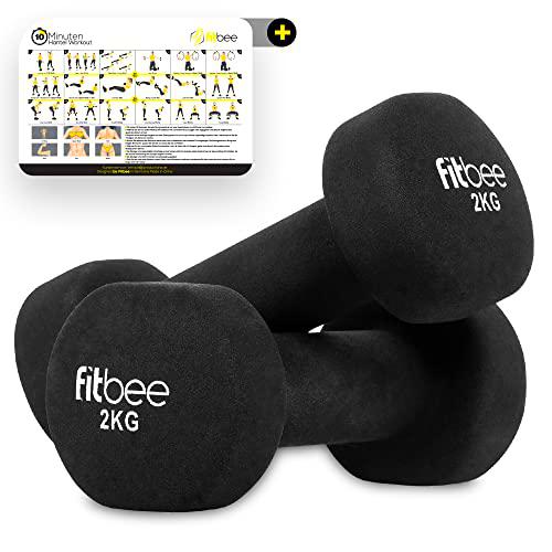 FITBEE® Juego de 2 mancuernas de neopreno, 2 x 3 kg