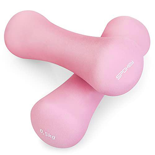 SPOKEY Bone - Juego de 2 mancuernas de neopreno con núcleo de hierro fundido (0,5 kg