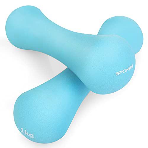 SPOKEY Bone - Juego de 2 mancuernas de neopreno con núcleo de hierro fundido (0,5 kg