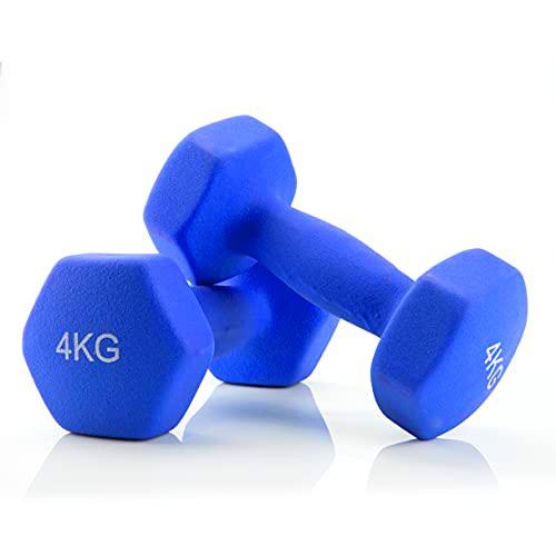 Jocca - Set de 2 Mancuernas de 4kg | Pesas y Mancuernas de Neopreno | Gimnasio en casa | Fitness en casa | Fuerza