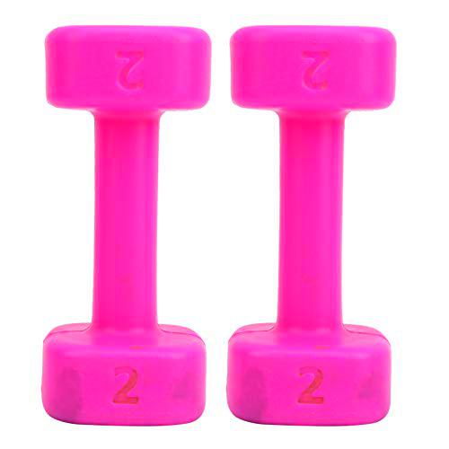 Alomejor Mancuerna de Fitness para Gimnasio en casa Ejercicio Fitness y Pesas para Mujeres y Hombres Mancuernas Antideslizantes(Rosa roja)