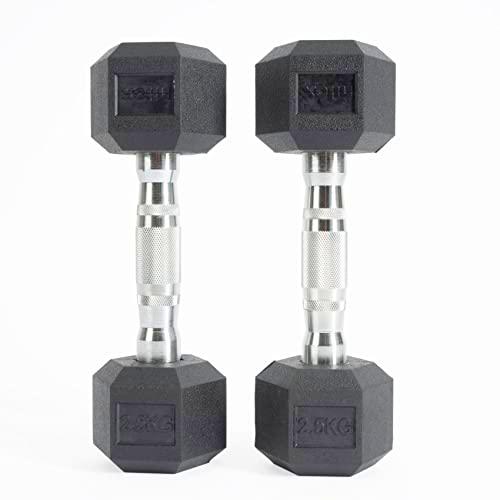 Nilox, Dumbell 2,5 kg, mancuernas gimnasio con revestimiento de goma volcanizada gruesa