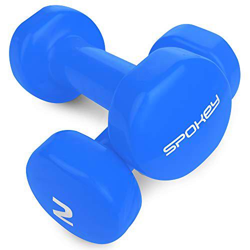 Spokey Shape IV Juego de Mancuernas, de 2 Piezas, con Revestimiento de Vinilo | Mancuernas de Fitness