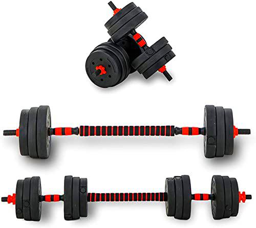 BCBIG mancuernas ajustables,baratas Pesas Set,2 En 5 De Dumbbell con Barras ConexióN,Recubierta de Goma con Discos