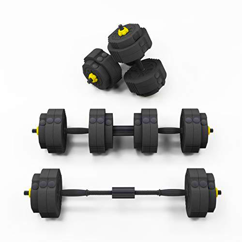 soges Juego de mancuernas ajustables de 25 kg con barra para entrenamiento en casa Conjunto de mancuernas ajustables