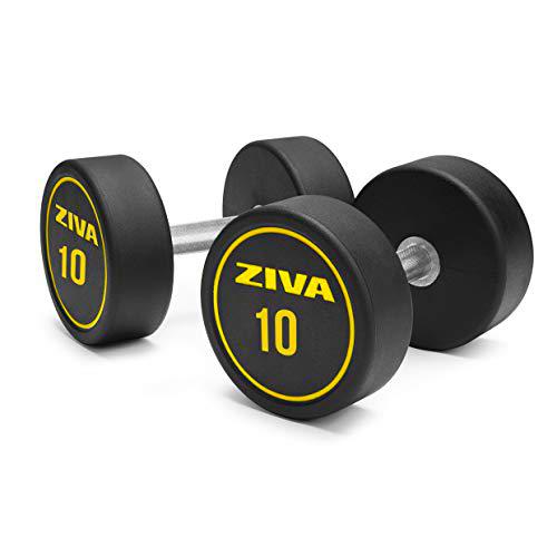 ZIVA Performance Mancuernas, Adultos Unisex, Negro/Amarillo, 10 Kg