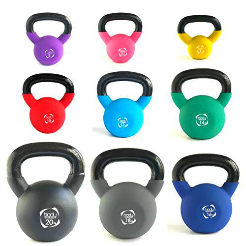 Body Revolution Neopreno Pesa Rusa - Goma Recubierto Hierro Fundido Kettlebells (2kg a 24kg)