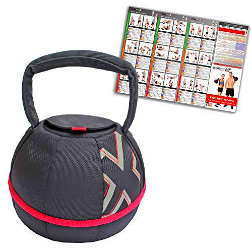 GYMBOX® Bolsa de Arena/Pesas Rusas/Kettlebell/Fitness Bag/Power Bag | Entrenamiento Muscular/Funcional/de Pesas Libres | está llenado con Arena | Negro