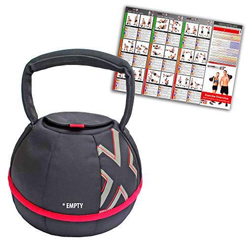 GYMBOX® Bolsa de Arena/Pesas Rusas/Kettlebell/Fitness Bag/Power Bag | Entrenamiento Muscular/Funcional/de Pesas Libres | Puede Estar llenado con Arena | Negro