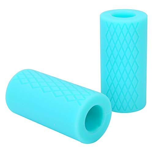 2 Piezas de manijas con Barra, Mancuernas de Levantamiento de Pesas Mancuernas Azules Mangos Antideslizantes ergonómicos de Silicona Cinta de Agarre para Equipos de Gimnasia Deportiva