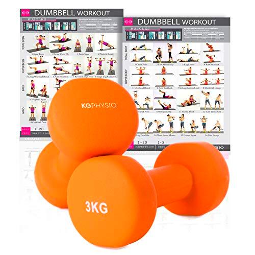 KG Physio Mancuernas De Neopreno De Calidad Profesional Juego De 2 Pesas