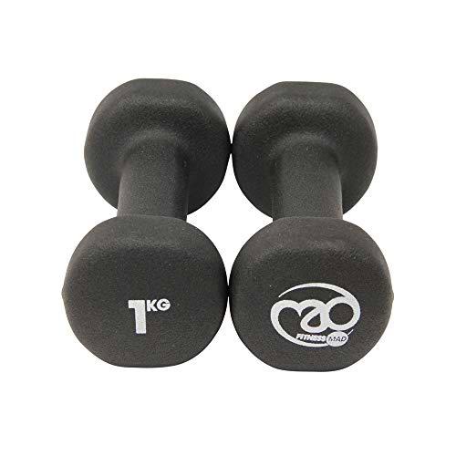 Fitness Mad Neo Mancuernas (1Kg, Negro)