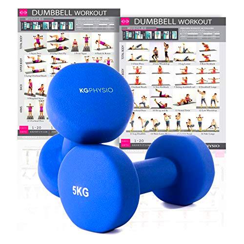 KG Physio Mancuernas De Neopreno De Calidad Profesional Juego De 2 Pesas