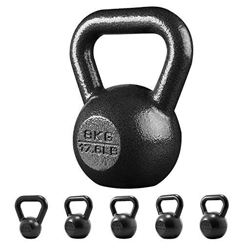 PROIRON Pesa Rusa de Hierro Fundido, Kettlebell 8kg para fisicoculturismo y Entrenamiento con Pesas