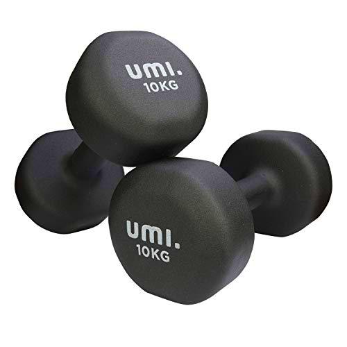 UMI. by Amazon - Mancuernas de Neopreno - Mancuernas con Revestimiento de Neopreno 2 x 10 kg