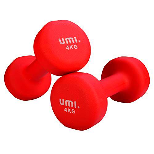 UMI. by Amazon -Mancuernas de Neopreno - Mancuernas con Revestimiento de Neopreno 2 x 4 kg