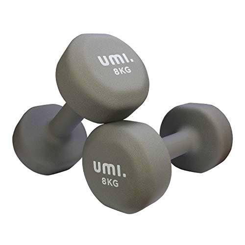 UMI. by Amazon -Mancuernas de Neopreno - Mancuernas con Revestimiento de Neopreno 2 x 8 kg