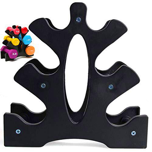 Árbol Con Mancuernas Soporte Negro Para Mancuernas Soporte De Mancuernas Multifuncional Accesorios Para Equipos De Fitness Árbol De Mancuernas De 3 Niveles Para Entrenamiento Fuerza Gimnasia y Fitness