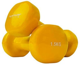 Tunturi 14TUSFU150 Mancuernas, Unisex Adulto, Amarillo, 1.5 kg