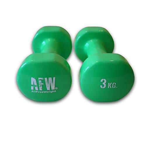 Mancuernas de Vinilo (3 kg). Mancuernas Semicirculares de Goma para Pilates