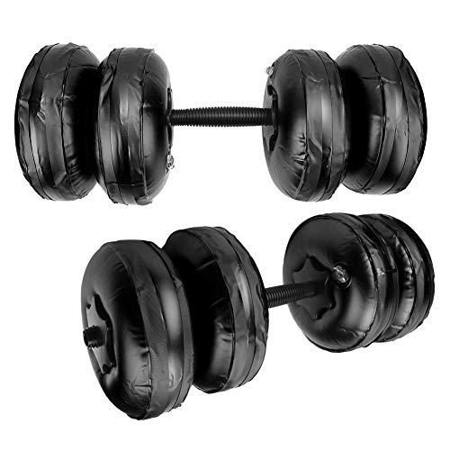 Keenso Mancuerna de Agua Ajustable, Peso de Entrenamiento Muscular de Brazo de mancuerna Lleno de Agua de Seguridad de Fitness portátil Ajustable(16-20KG Negro)