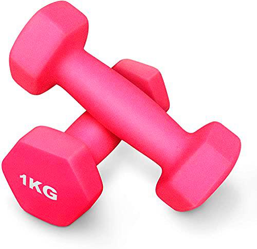 PERPETUAL Mancuernas 1KG /2KG/3KG (2 Unidades) Neopreno Pesas Ligeras Pequeñas Hexagonales Pilates Body Pump Hombre Mujer Ejercicio Gimnasio Casa Fitness Dumbbell (3)