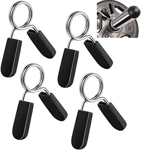 NineSun Clip de muelle para mancuernas, 4 unidades de 25 mm / 1 pulgada mancuernas clip para el peso Bar mancuernas Gimnasio Fitness Pesas Equipo de elevación