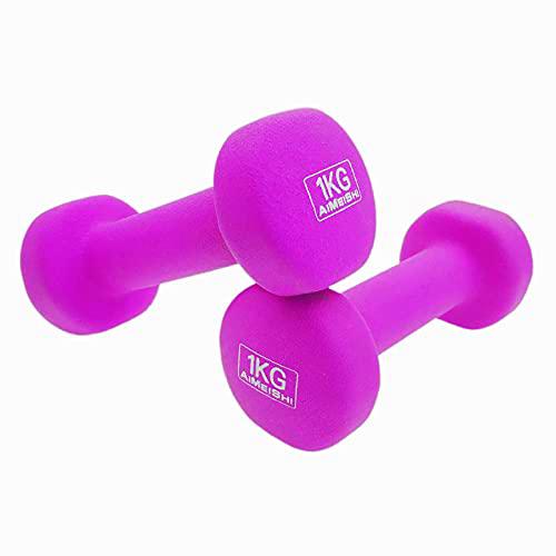 JZK 2 Uds Juego de Mancuernas Neopreno, Mancuernas 1 kg para Hacer Ejercicio