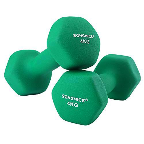 SONGMICS Juego de 2 Mancuernas para Gimnasio y Entrenamiento 2 x 4 kg SYL68GN