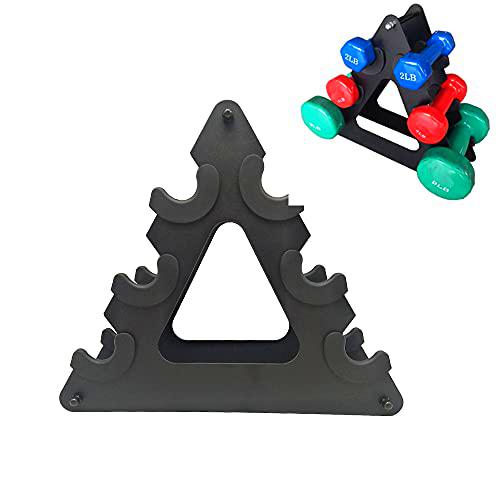 Soporte compacto para mancuernas de metal triangular