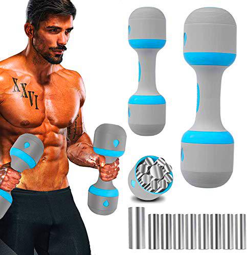 VAZILLIO Mancuerna de neopreno, peso ajustable para hombres/mujer Gimnasio y Entrenamiento, 1 par/azul