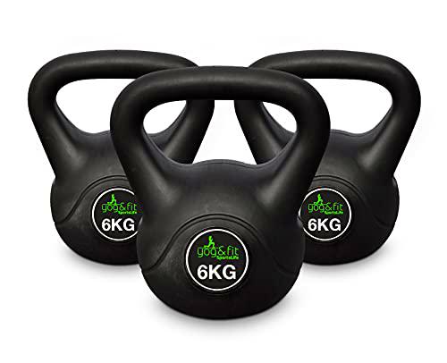 Yog&amp;Fit- Ketllebell o Pesa Rusa 6Kg con Revestimiento De Vinilo | Kettlebell con Asa Antideslizante