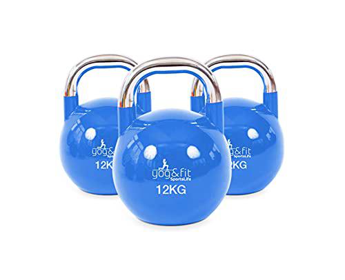 Yog&amp;Fit- Kettlebell Pesa Rusa Competición 12Kg Hierro Fundido