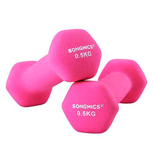 SONGMICS Juego de 2 Mancuernas para Gimnasio y Entrenamiento 2 x 0,5 kg SYL61PK