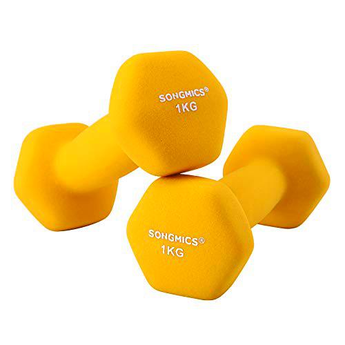 SONGMICS Juego de 2 Mancuernas para Gimnasio y Entrenamiento 2 x 1 kg SYL62YL