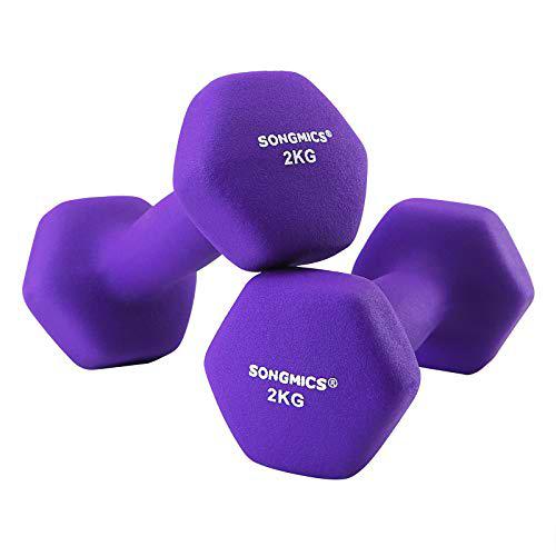 SONGMICS Juego de 2 Mancuernas para Gimnasio y Entrenamiento 2 x 2 kg SYL64PL