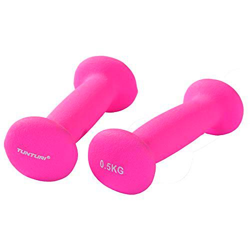 Tunturi 14TUSCL373 Mancuernas, Unisex Adulto, Rosa, 0.5 kg