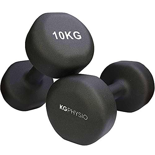 KG Physio Mancuernas De Neopreno De Calidad Profesional Juego De 2 Pesas (2 x 10KG)