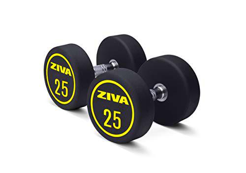 ZIVA Performance Mancuernas, Adultos Unisex, Negro/Amarillo, 25 Kg